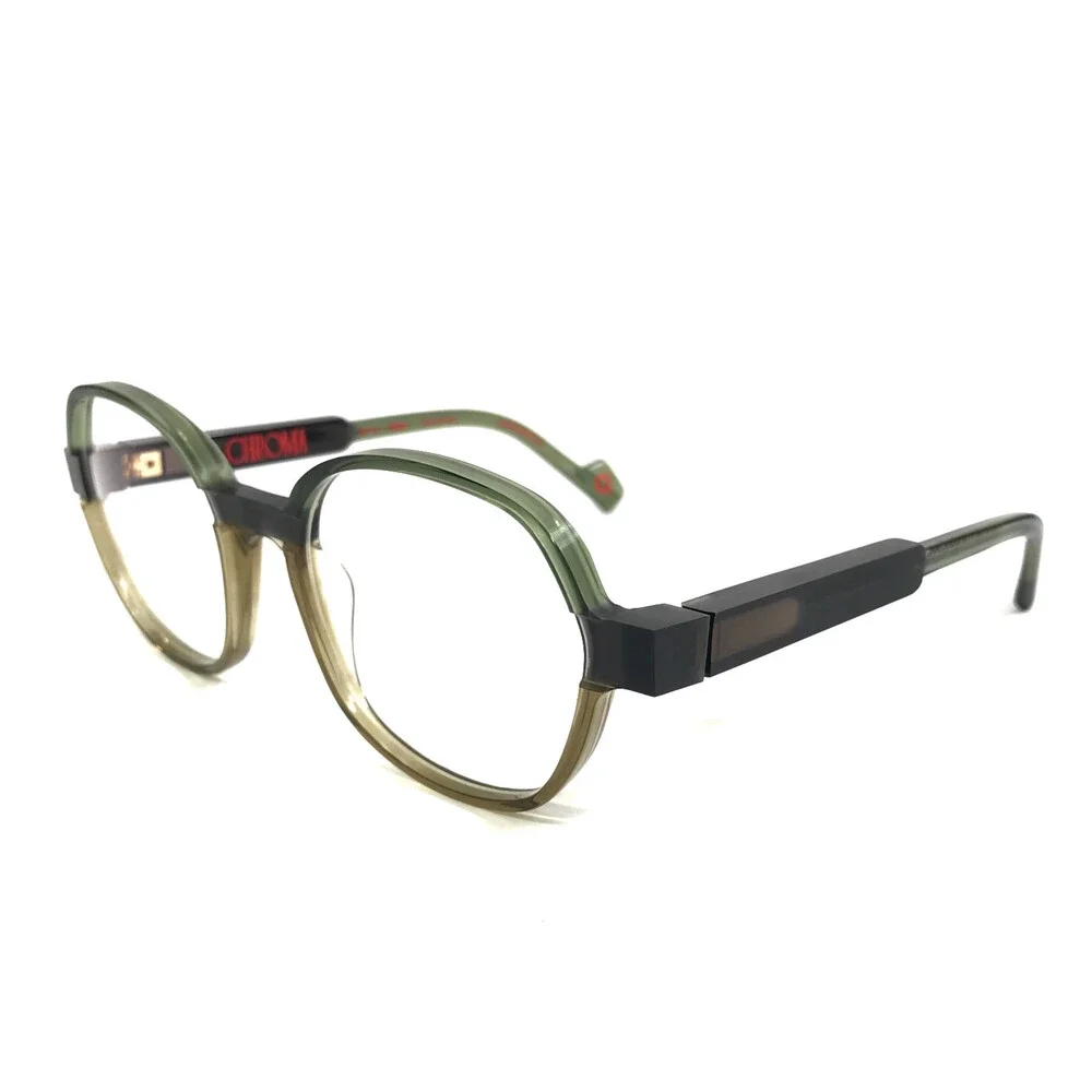 Etnia Barcelona Eyeglasses Frames CHROMA N42 GRBR Green Brown Olive 52-19-140